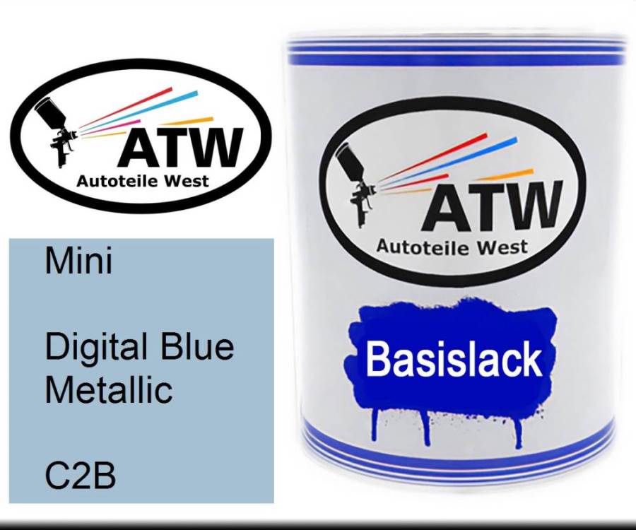 Mini, Digital Blue Metallic, C2B: 1L Lackdose, von ATW Autoteile West.